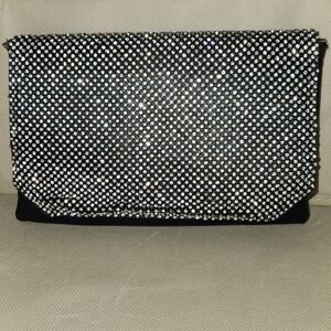 Lulu Townsend Black and Silver Clutch